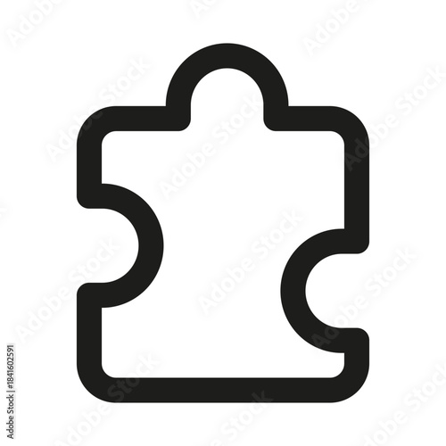 Puzzle Piece Icon. Modern Professional Minimal Line Vector Symbol for Problem Solving and Strategy