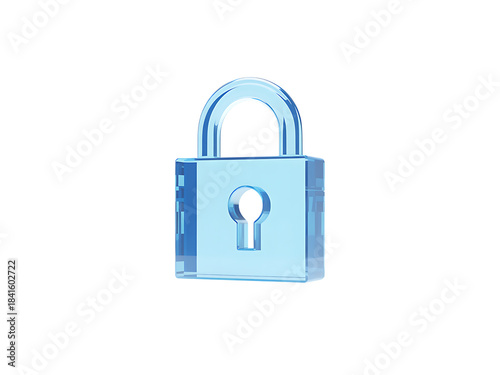 A luminous blue padlock icon representing digital security and privacy protection on a black background