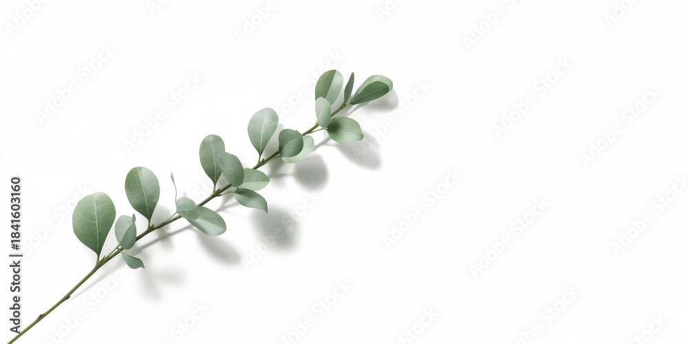 Obraz premium Eucalyptus leaves arranged for herbal tea, natural remedies and botanical uses