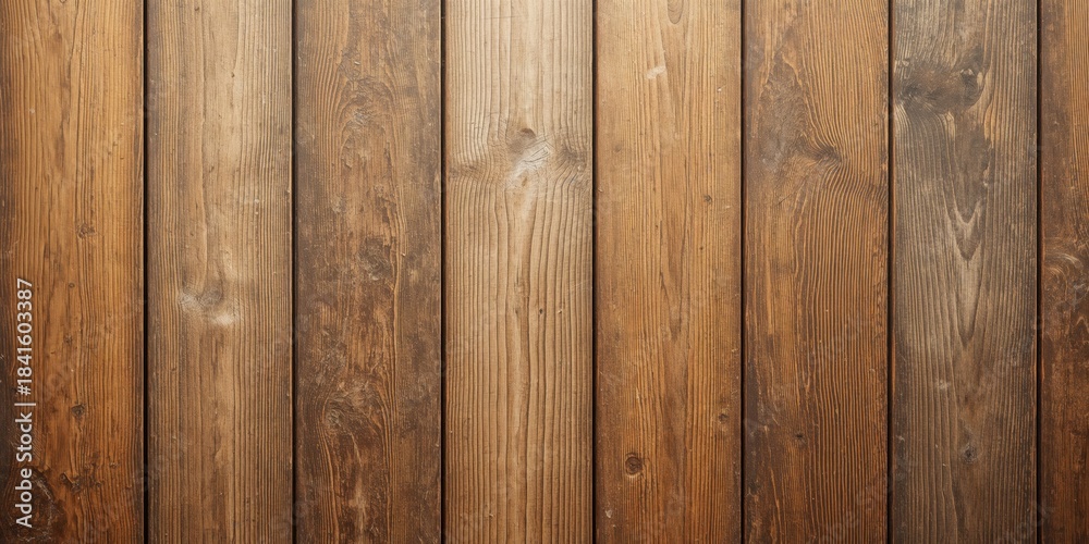 Fototapeta premium Striped wooden texture with brown tones serving as a background for layouts and text placement