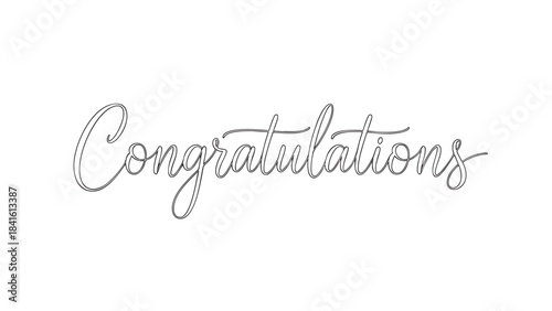 Elegant handwritten Congratulations word in stylish script font for celebrating achievements and special events