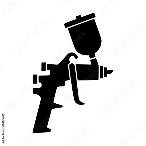 Car undercoating spray gun icon on white background for automotive service