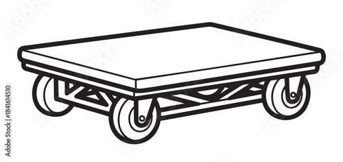 Furniture dolly flat icon on white background for moving and logistics content