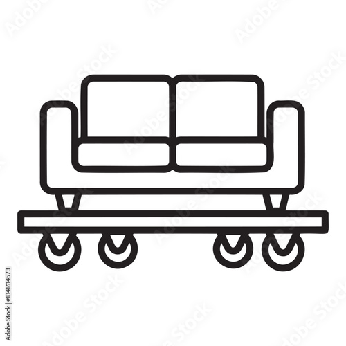 Furniture dolly with sofa for moving services and home relocation