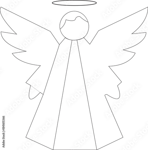 Angel outline for coloring or craft