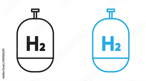 hydrogen gas tank icon, vector illustration