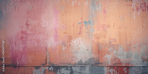 Painted cement wall surface providing a vibrant backdrop for editorial headers or graphic elements