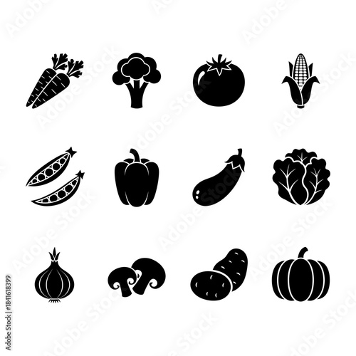 Vegetables and fruit line editable icon set. Containing vegetarian symbols icons collection. Editable stroke. Vector illustration