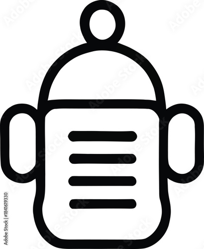 Robot Icon – Simple Line Style AI Bot, Chatbot, Automation, Machine Learning Technology Symbol Vector