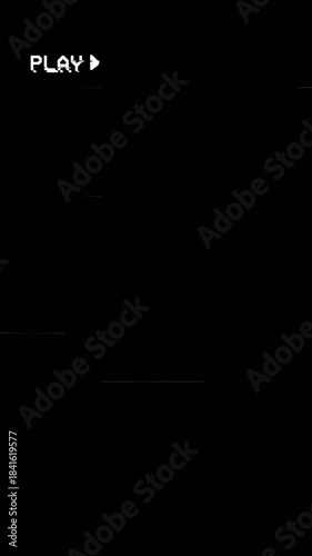 Wallpaper Mural Vertical VCR Play Animation Overlay. Retro VHS Static Noise, Damaged Tape Artifacts, and Glitch Effects Background 4k video animation seamless loop Torontodigital.ca