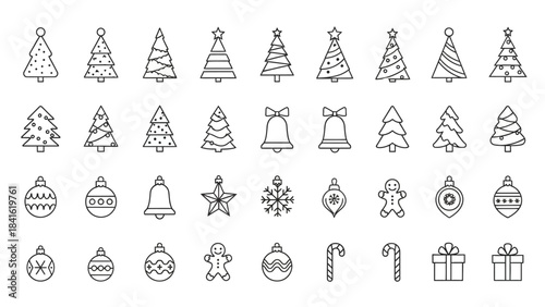 Collection of Hand-Drawn Christmas Icons and Symbols.