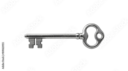 Ornate Antique Key with Clover Bow – Decorative Historical Lock Illustration