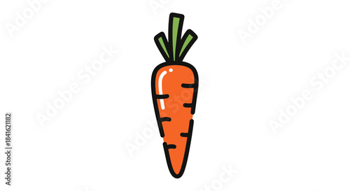 Vibrant and playful carrot illustration, suitable for use in children's books and educational