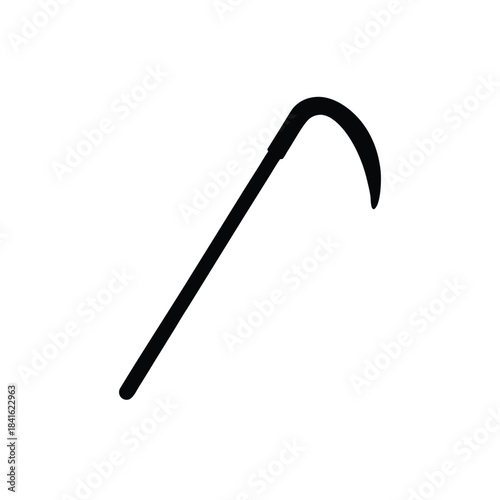 Sickle icon, agriculture and farming tool, harvest and gardening equipment