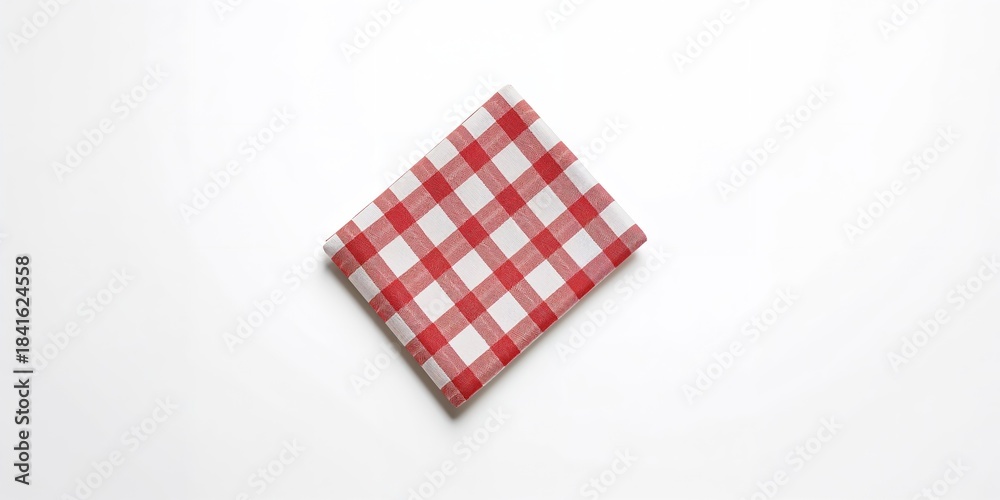 Obraz premium Checkered napkin isolated, suitable for background layouts and text overlays