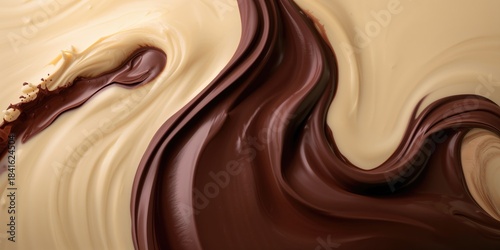 Cream and melted chocolate ...