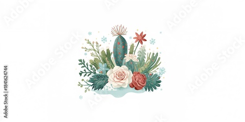 Ice plants shown on a white...