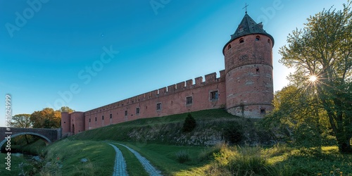 Fortress walls in a histori...