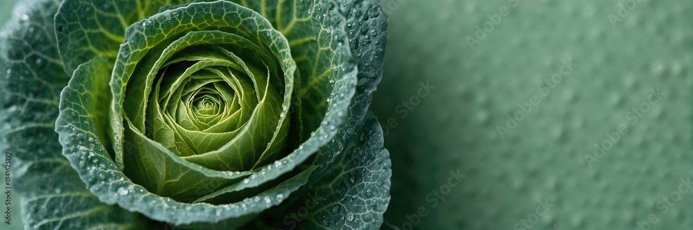 Fototapeta premium Close-up of cabbage in a farm setting vegetable cultivation, agricultural production practices