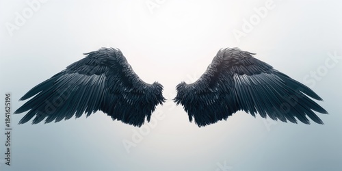 Dark wings against a plain ...