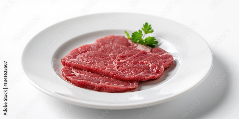 Fototapeta premium Coronary-risk processed meat served on a plate, food safety awareness day