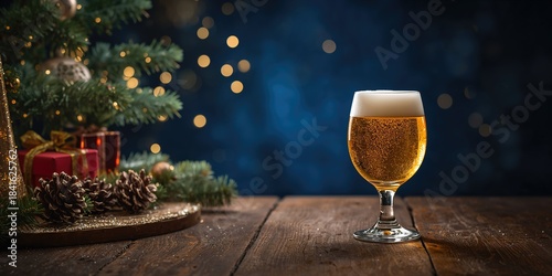 Evening Christmas scene wit...