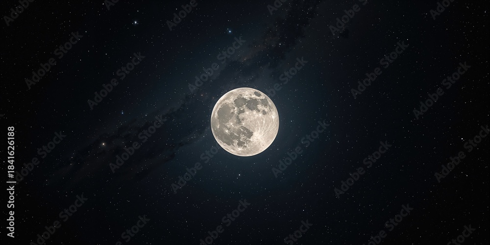 Obraz premium Night sky scene featuring the moon during summer, highlighting celestial observation