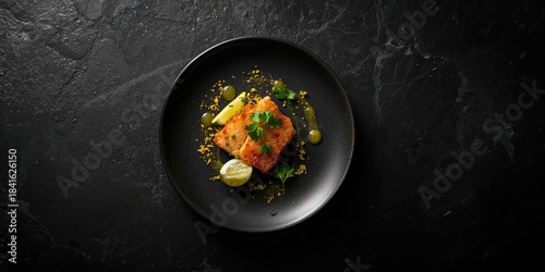 Battered pollock fillet gar...