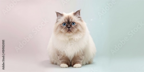 Big Siberian cat against a ...