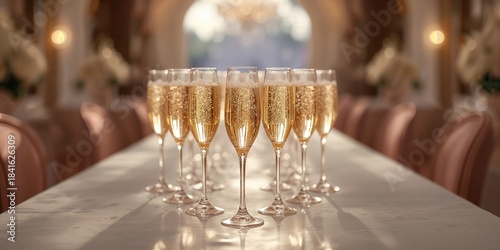 Multiple champagne glasses ...