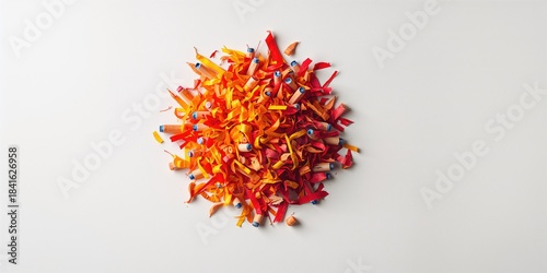 Art supplies with colorful ...