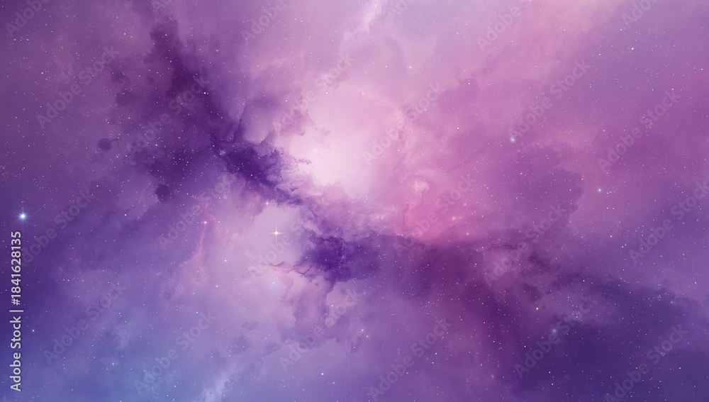 Obraz premium Watercolor depiction of a nebula in space with rich hues, suitable for cosmic scene backgrounds