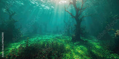 Swamp submerged with drowne...