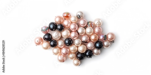 Close-up of black, pink, an...