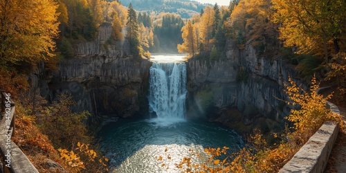 Jaremcha waterfall flowing ...