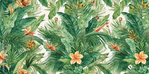 Hand drawn exotic plants fo...
