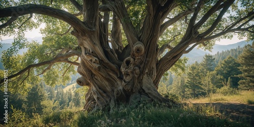 Carved trees in Colorado mo...