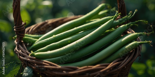 Green beans in a basket nat...