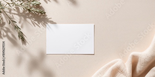 Blank paper card with mocku...