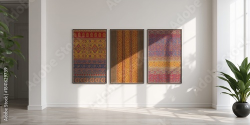 Colorful woven textile patt...