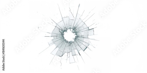 Fragmented glass pieces wit...