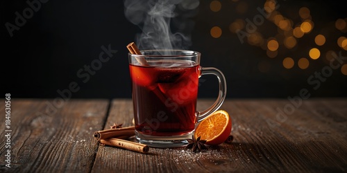 Mulled wine with cinnamon a...