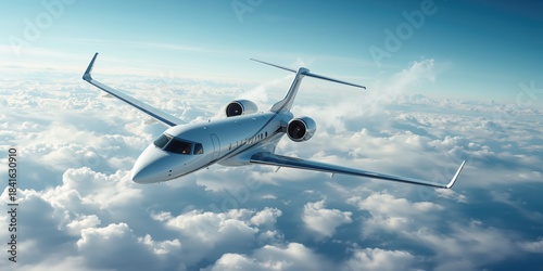 Private jet cruising above ...