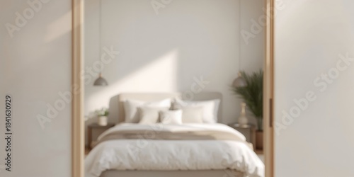 Blurry bedroom scene, backg...