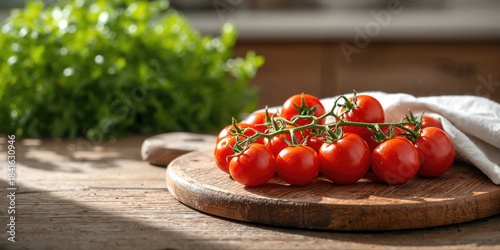Fresh cherry tomatoes arran...