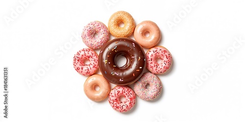 Donuts on a white backgroun...