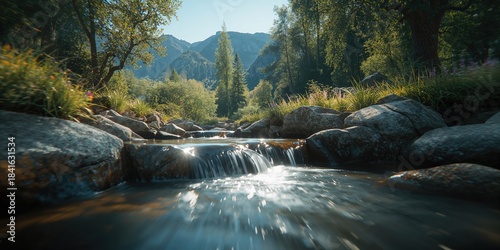 A stream cascading over roc...