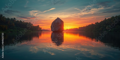 Scenic water reflection of ...