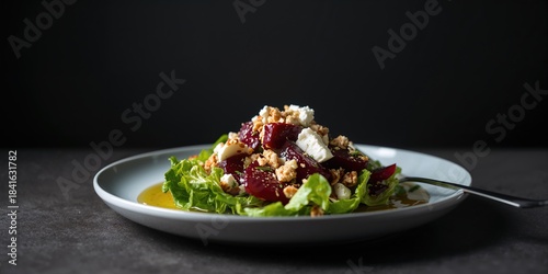Healthy salad featuring bee...