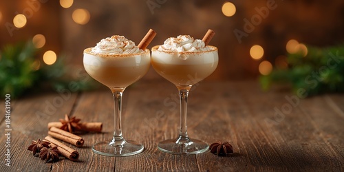 Eggnog with whipped cream s...